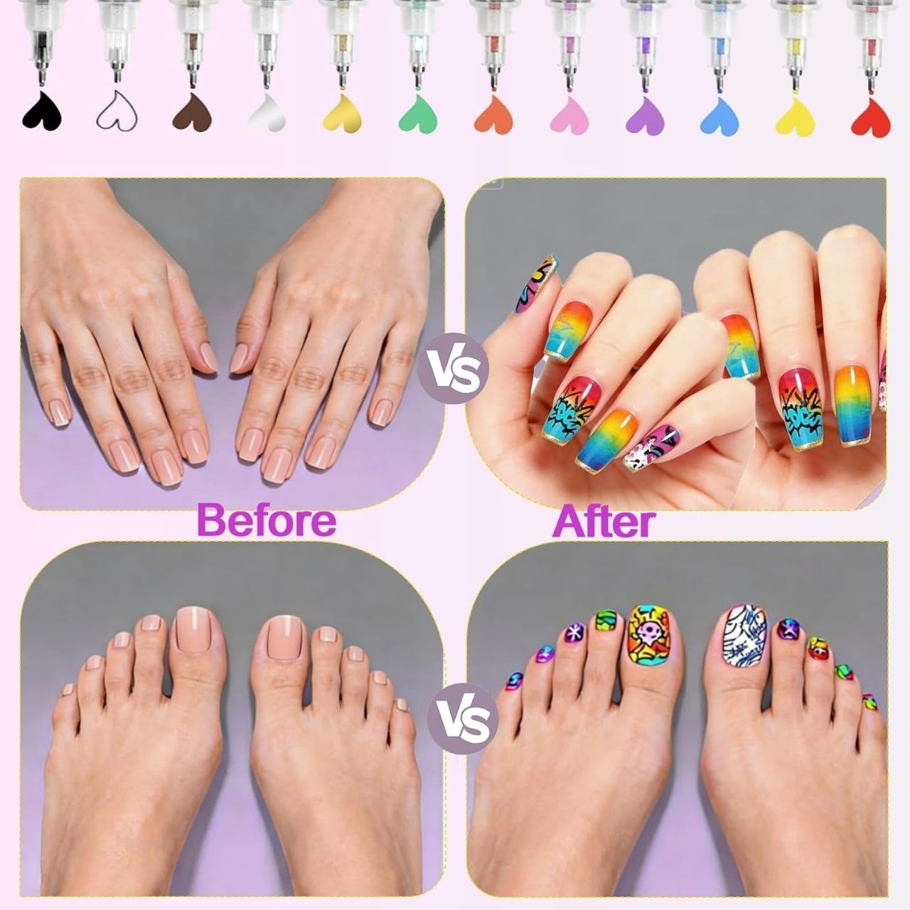 Színes körömfestő tollkészlet, ArtNails - Image 6