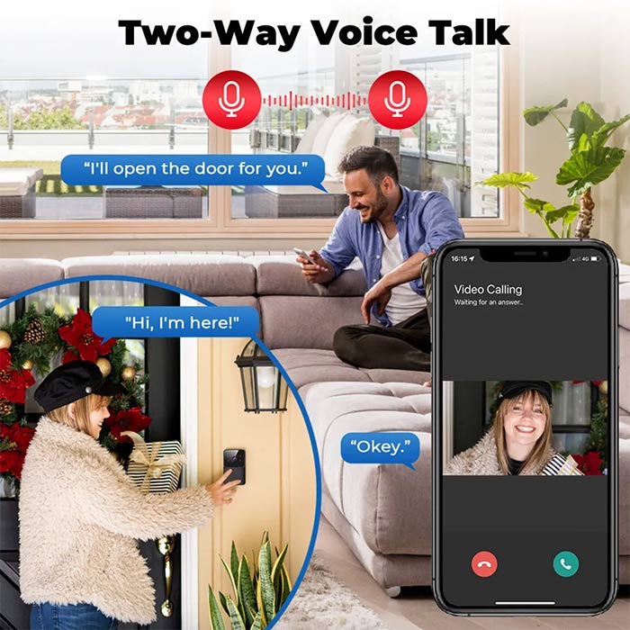 Bell, vezeték nélküli kaputelefon videóval és kétirányú hanggal - Image 3