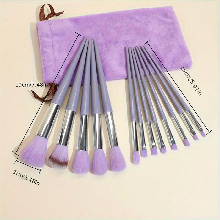 BrushSet, 13 darabos smink ecsetkészlet hordtáskával - Image 2