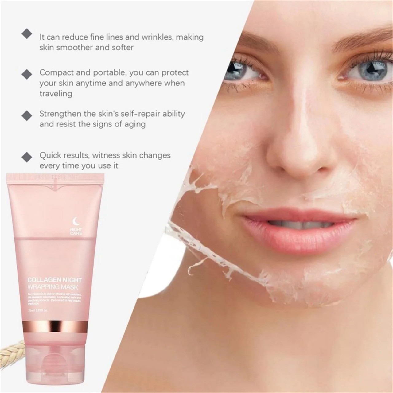 CollagenMask, kollagénes éjszakai arcpakolás peel-off hatással - Image 7