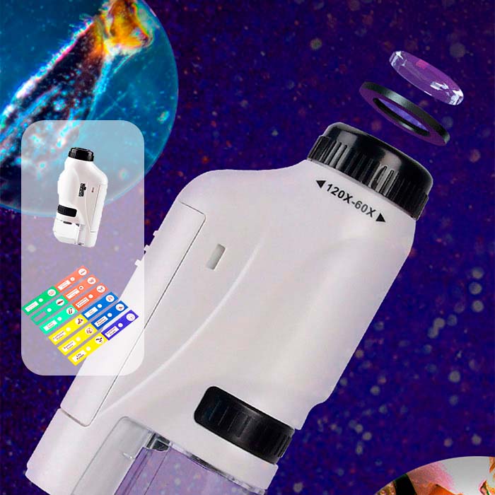DiscoverBundle, hordozható gyermek mikroszkóp + 12 darabos megfigyelő lemezkészlet - Image 5