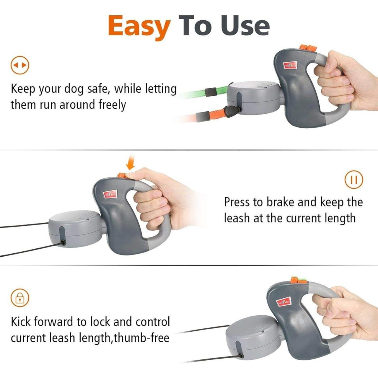 DoubleLeash, visszahúzható póráz két kutyának - Image 5
