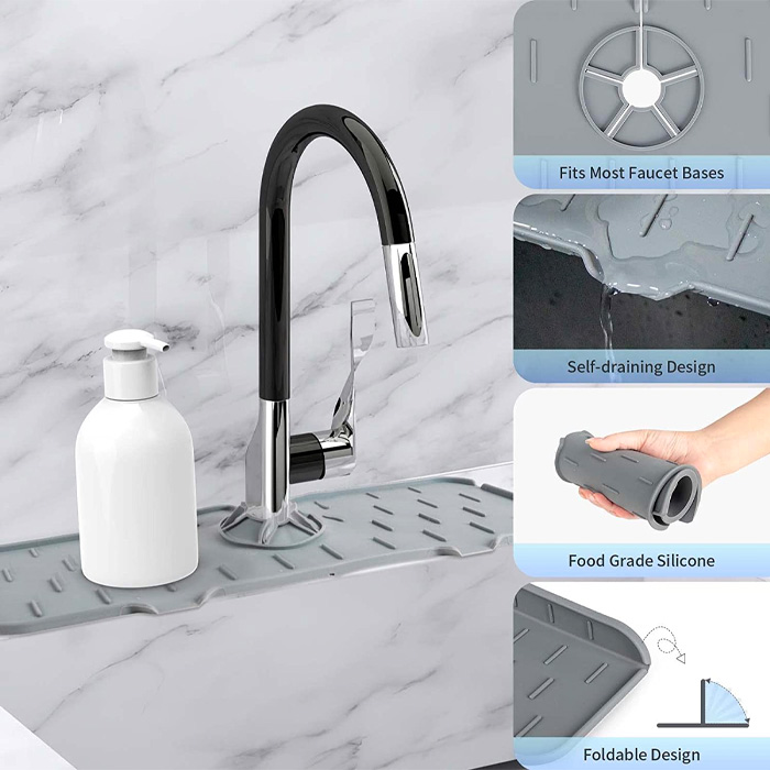 DryingPad, szilikon alátét konyhai vagy fürdőszobai mosogatóhoz - Image 4