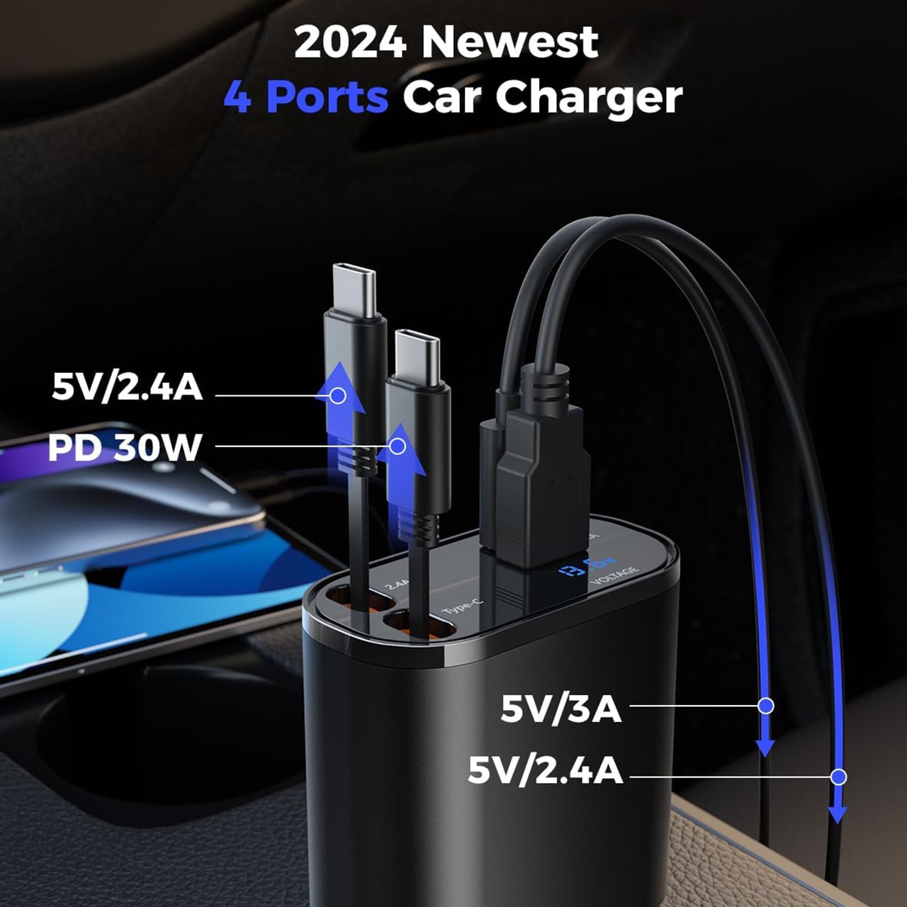 DualCharger, 4 az 1-ben autós töltő - Image 3