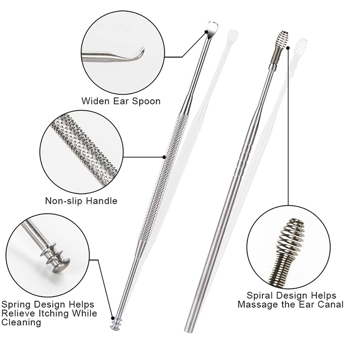 EarCleaningKit, 7 darabos készlet kiegészítőkkel a biztonságos fültisztításhoz - Image 3