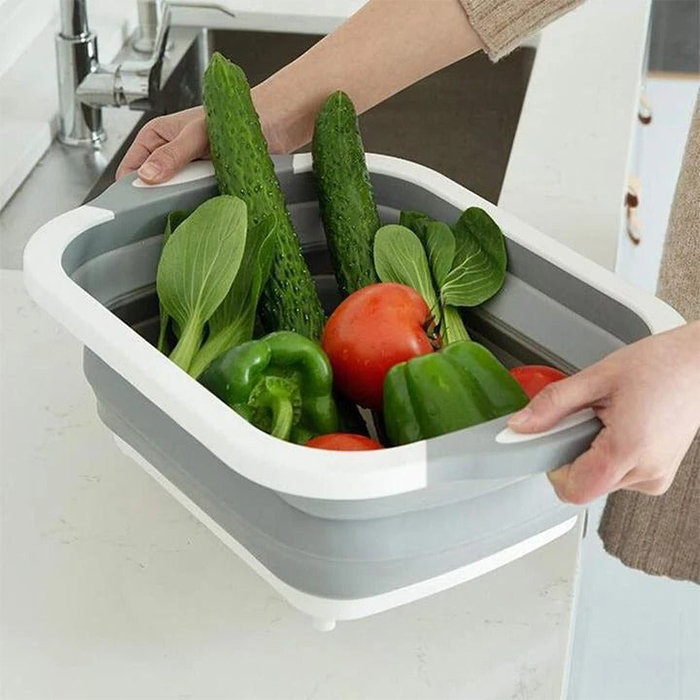 FoldableStrainer, többfunkciós szűrő, tárolóedény és vágódeszka egyben - Image 2