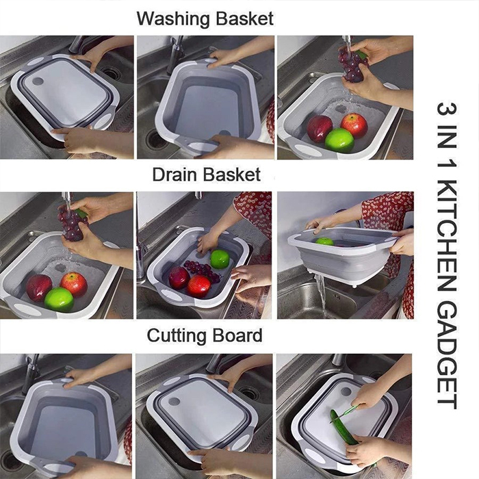 FoldableStrainer, többfunkciós szűrő, tárolóedény és vágódeszka egyben - Image 6