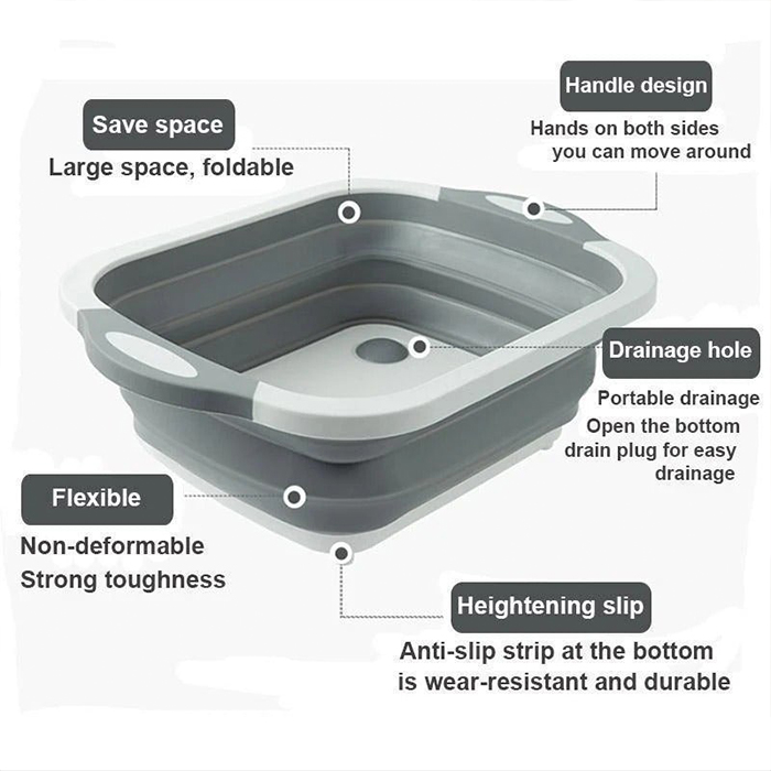 FoldableStrainer, többfunkciós szűrő, tárolóedény és vágódeszka egyben - Image 8