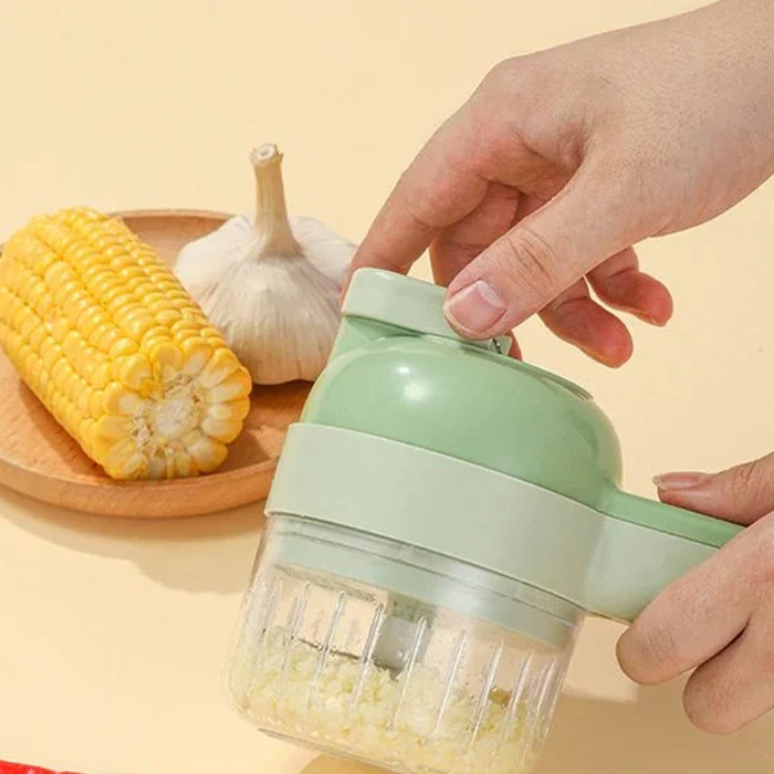 Food Processor, 5 részes konyhai készlet aprításhoz, szeleteléshez, hámozáshoz és tisztításhoz - Image 3