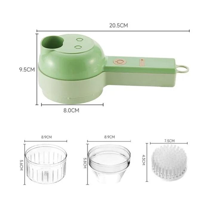 Food Processor, 5 részes konyhai készlet aprításhoz, szeleteléshez, hámozáshoz és tisztításhoz - Image 8