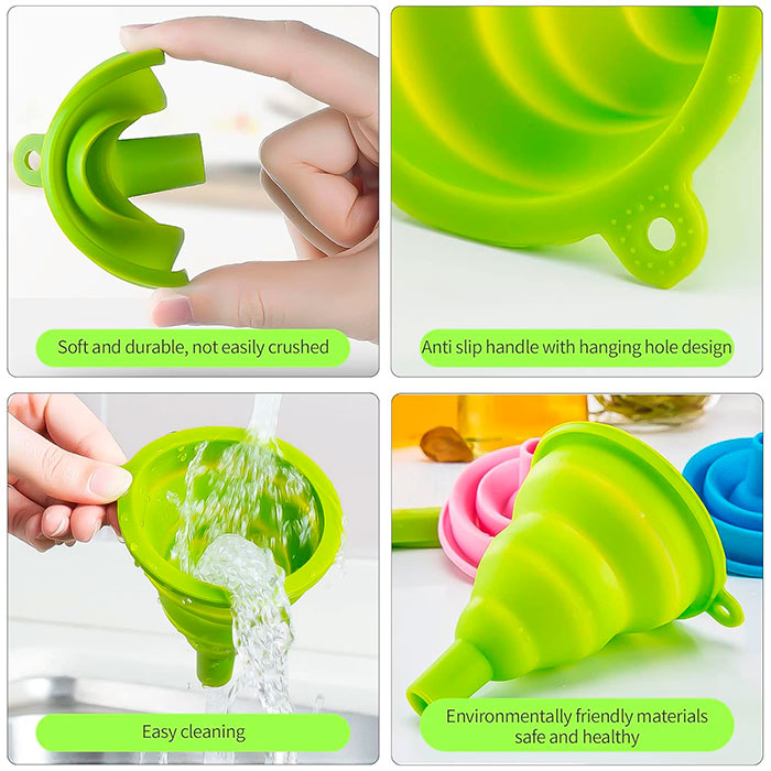 Funnel, összecsukható szilikon tölcsér folyadékok és egyéb élelmiszerek adagolásához - Image 6