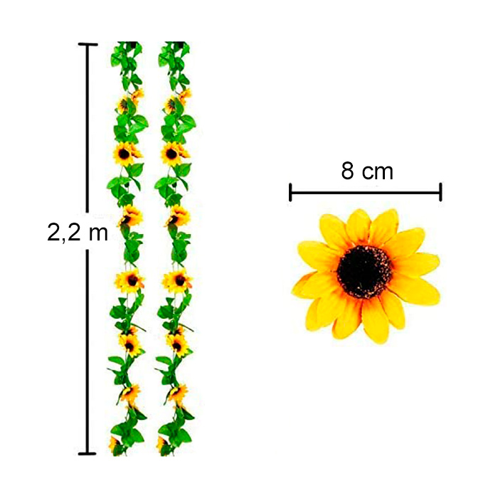 GarlandSunflower, mesterséges napraforgó füzér természetes megjelenéssel (2 db) - Image 2