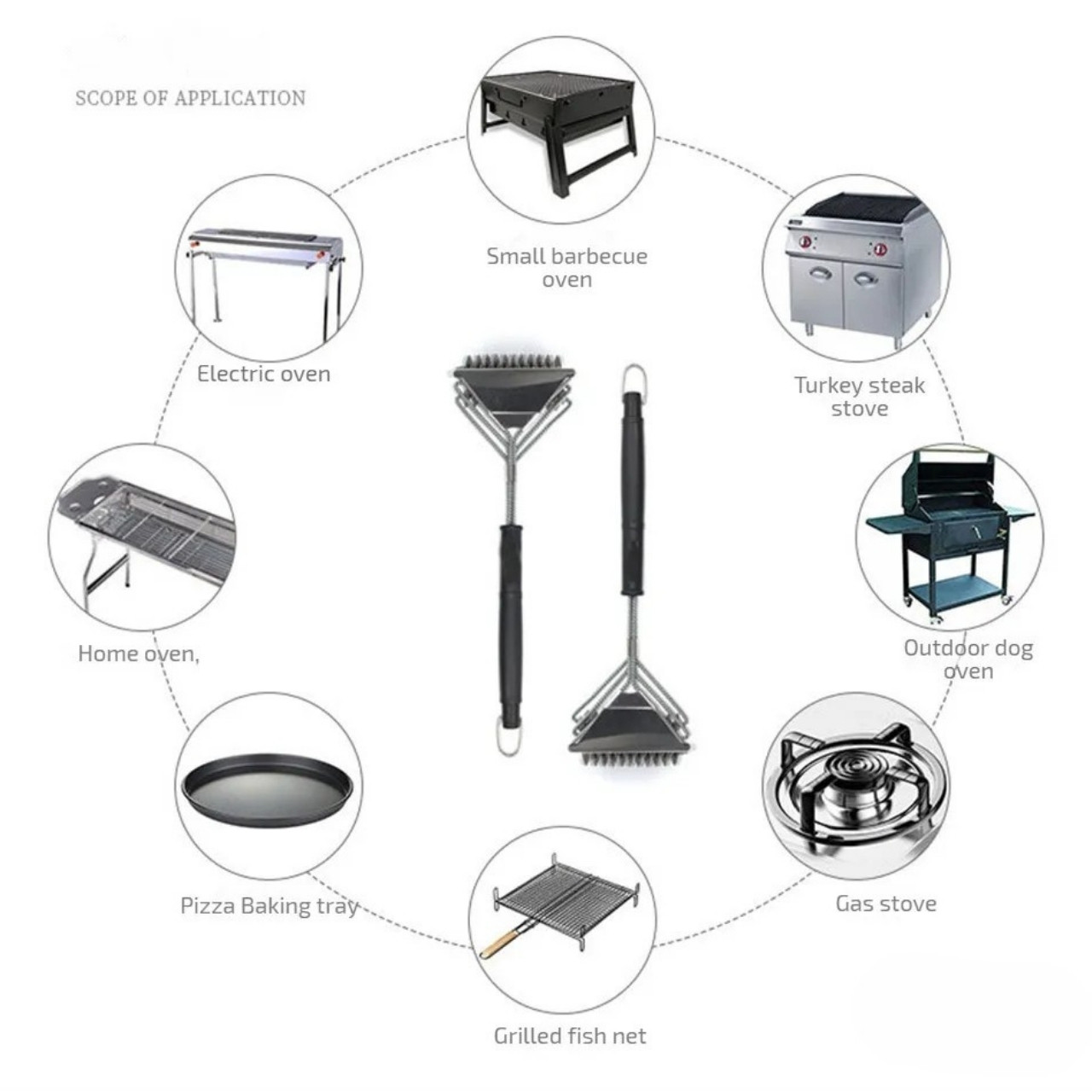 GrillBundle, grill alátét készlet (5 darab) és grill tisztítókefe - Image 3