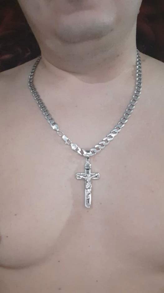 JesusNecklace, ezüst színű lánc feszület medállal - Image 3