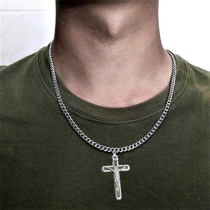 JesusNecklace, ezüst színű lánc feszület medállal - Image 5