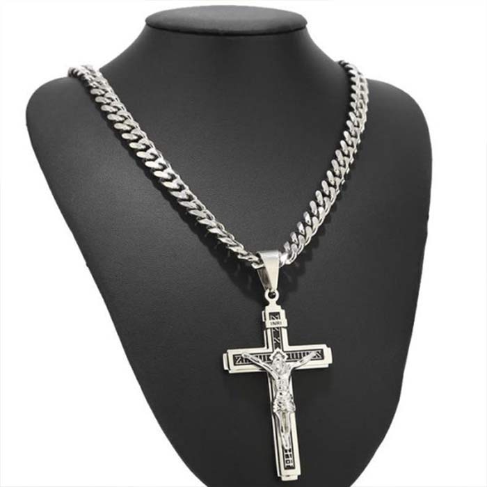 JesusNecklace, ezüst színű lánc feszület medállal - Image 9