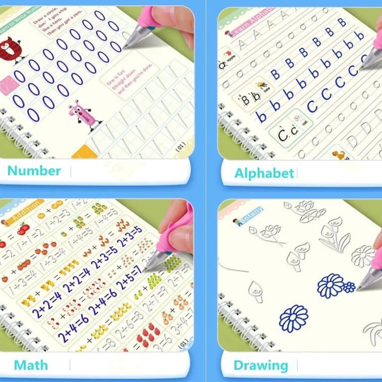 KidsBundle, LED tolltartó és 4 varázstoll munkafüzet az írás és rajzolás tanulásához - Image 4