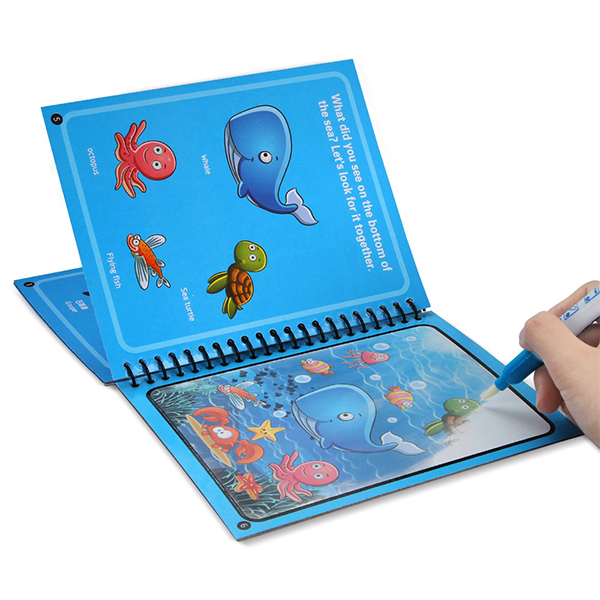 MagicWaterBook, 3 darabos mágikus kifestőkönyv készlet, tollakkal, alkosson piszkolás nélkül - Image 2