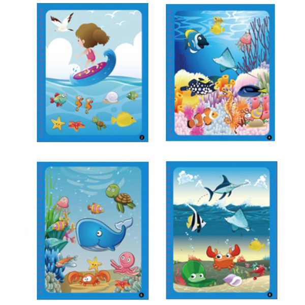 MagicWaterBook, 3 darabos mágikus kifestőkönyv készlet, tollakkal, alkosson piszkolás nélkül - Image 3