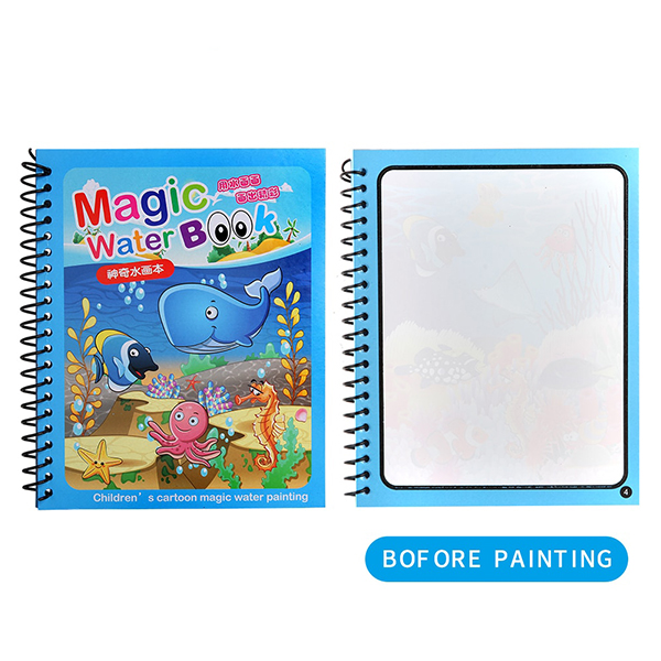 MagicWaterBook, 3 darabos mágikus kifestőkönyv készlet, tollakkal, alkosson piszkolás nélkül - Image 10