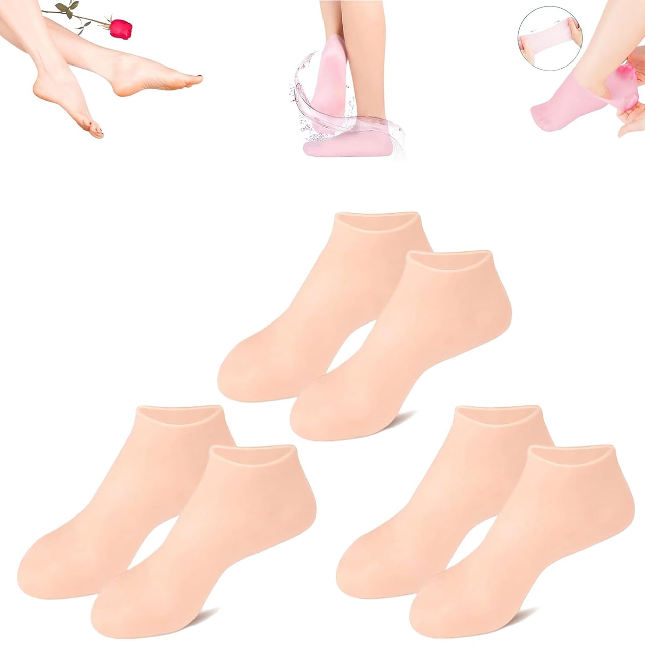MoistMask, hidratáló szilikon lábápoló zoknik - Image 3