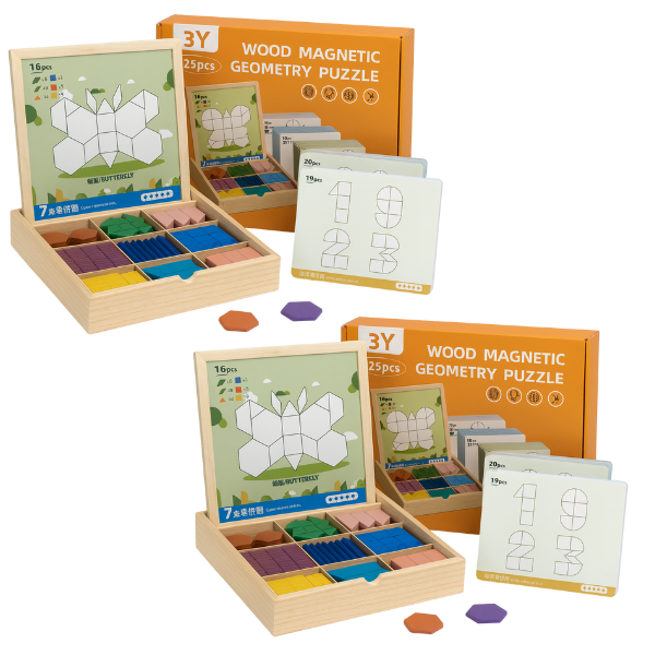 PUZZGEO, Mágneses fa puzzle készlet (225 darab) - Image 5