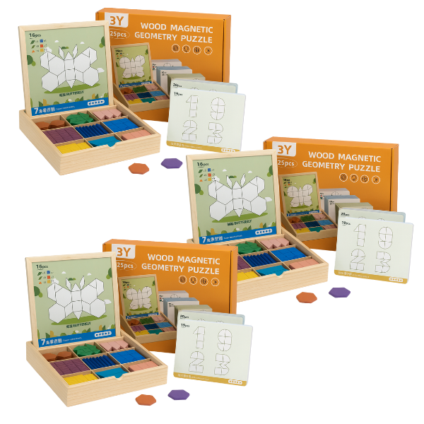PUZZGEO, Mágneses fa puzzle készlet (225 darab) - Image 6
