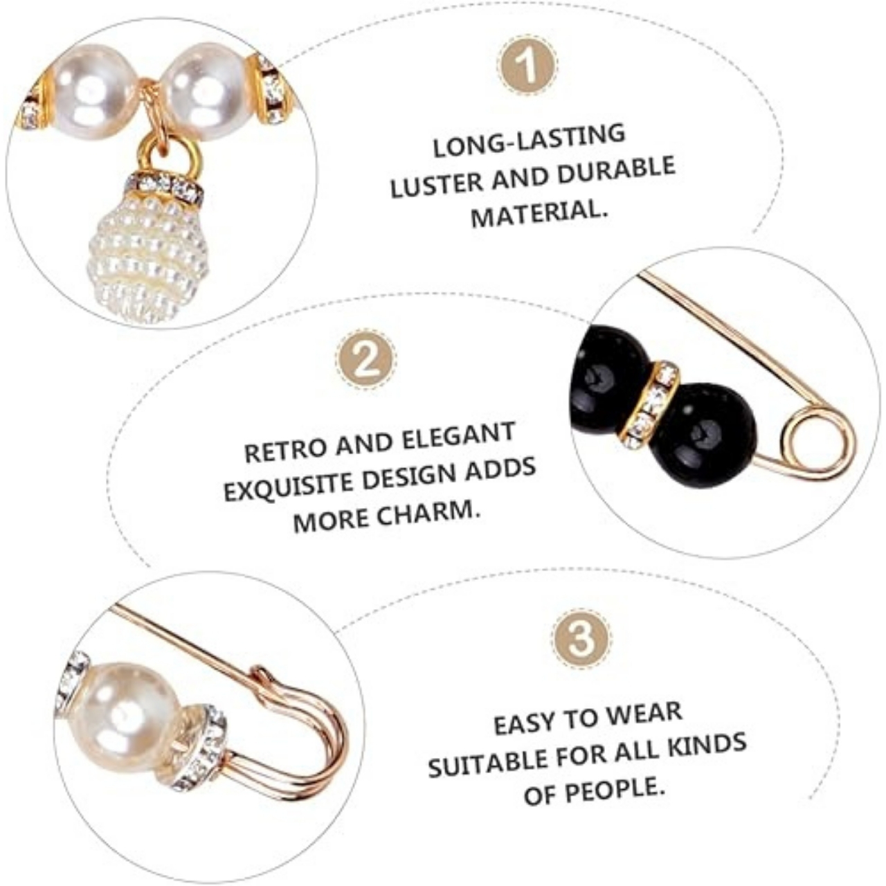 Pearls, elegáns övcsatok (12 darab) - Image 5