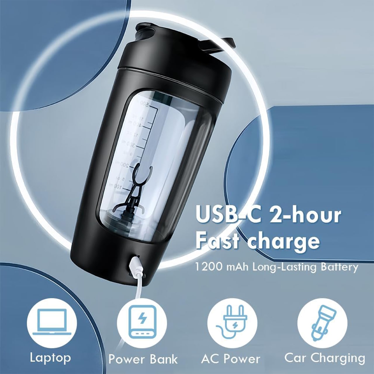ProteinShaker, egy elektromos shaker, amelynek tartálya egyben palack is - Image 3