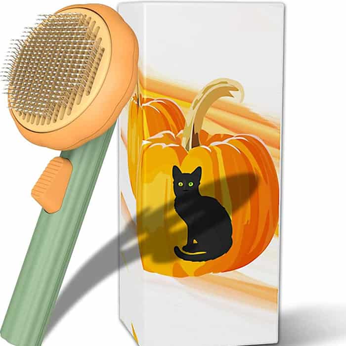 PumpkinComb, házi kedvencek számára készült kefe gombbal felszerelve a könnyű tisztítás érdekében - Image 9