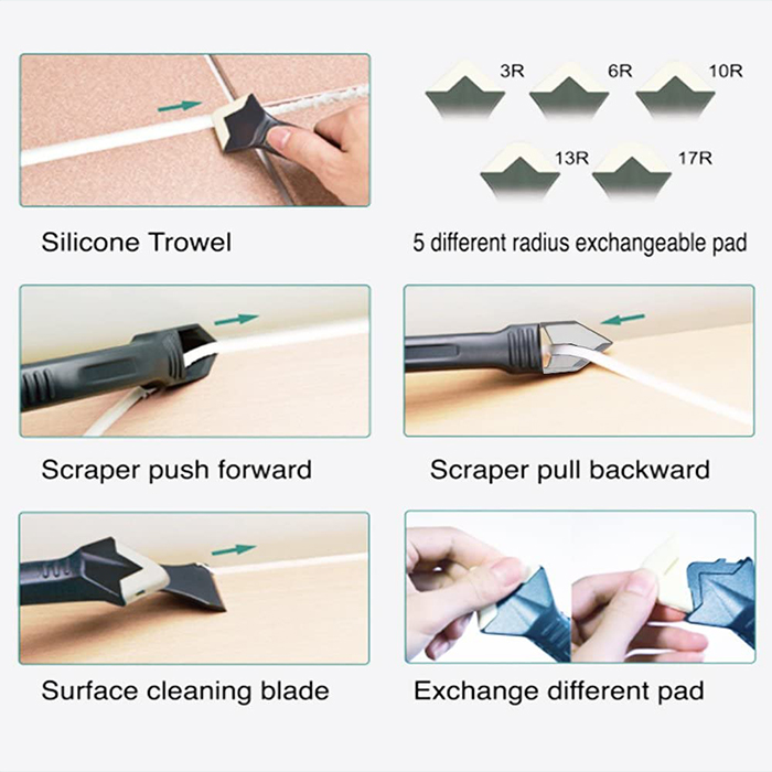 SiliconRemover, 5 az 1-ben eszköz a szilikon felviteléhez, simításához és eltávolításához - Image 3