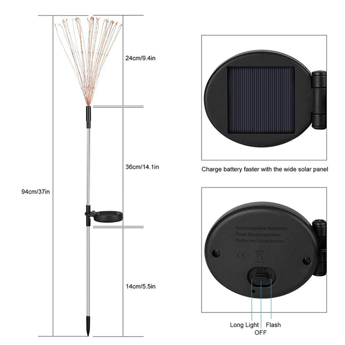 SolarFireworkLamp, napelemes lámpa (90 LED) - Image 2