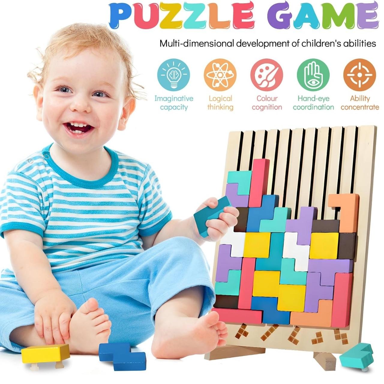 Tetris, fából készült didaktikus játék - Image 2