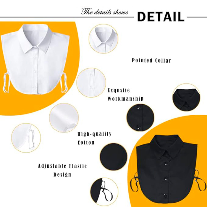 TopCollar, női ing gallér (fekete és fehér) - Image 4