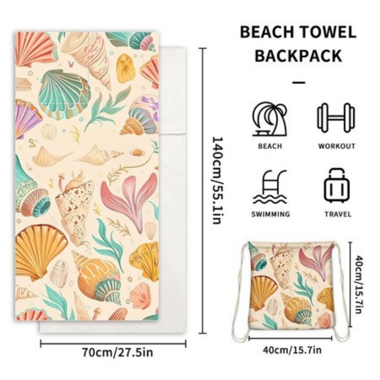 TowelBag, 2in1 törölköző és hátizsák - Image 4